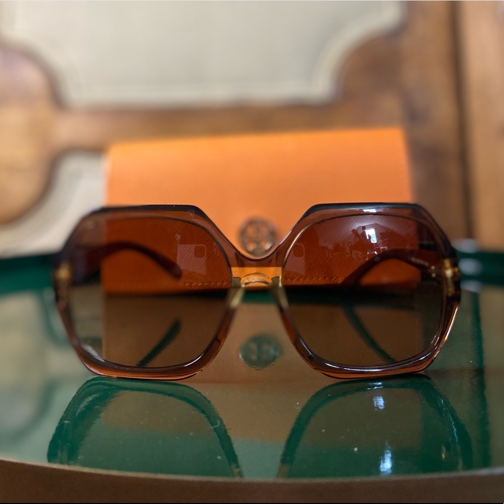 Brown Tory Burch Sunglasses with Sunglasses Case